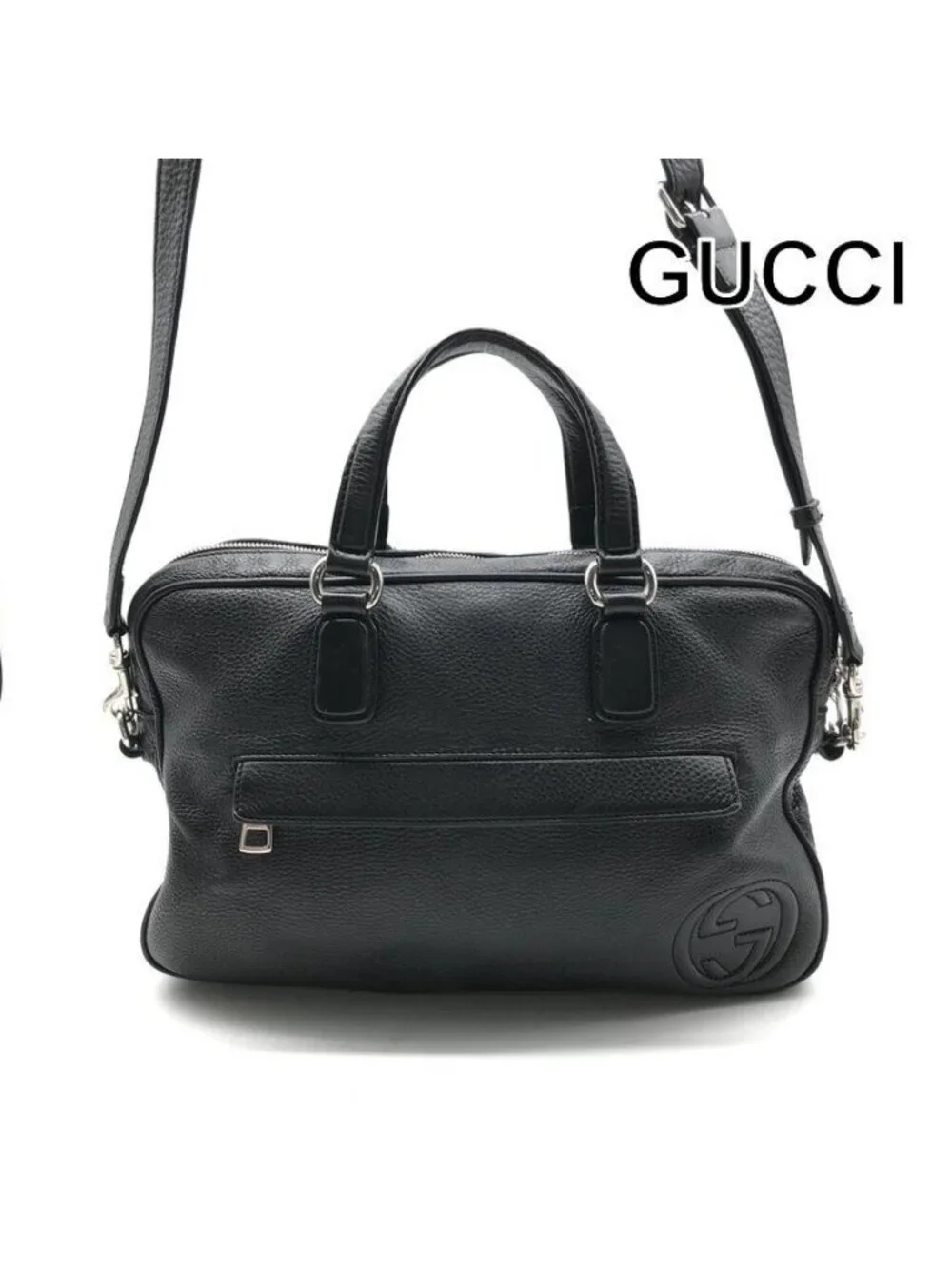 Gucci Interlocking Soho Business Bag 2-Way Bag Crossbody Leather Black